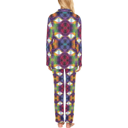 Chakra Eye Print Pattern Women's Long Pajama Set