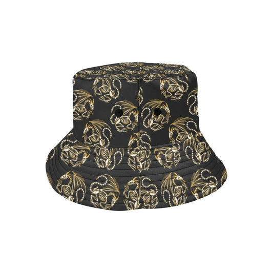 Skeleton Dragon Print Design LKS306 Unisex Bucket Hat