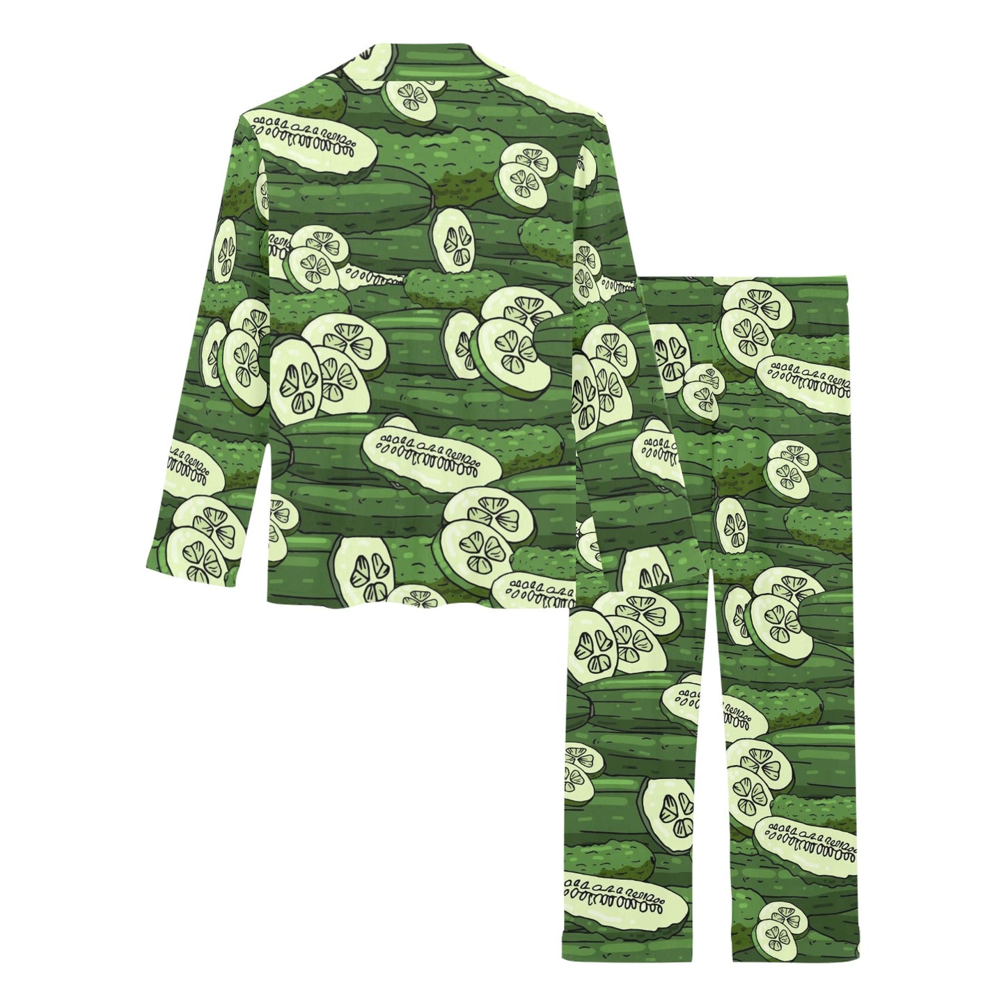 Cucumber Pattern Print Design CC01 Women's Long Pajama Set