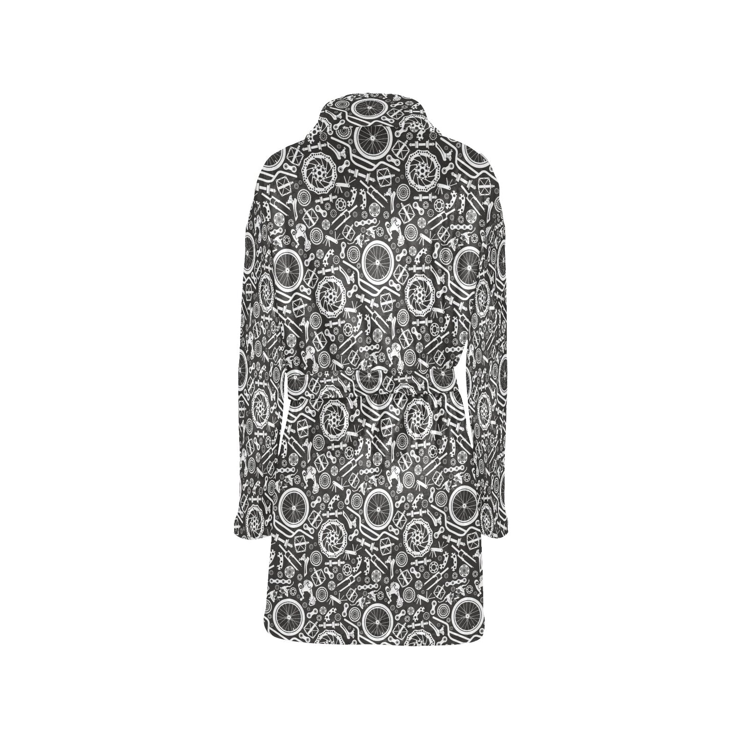 Bicycle Tools Pattern Print Design 02 Women's Fleece Robe