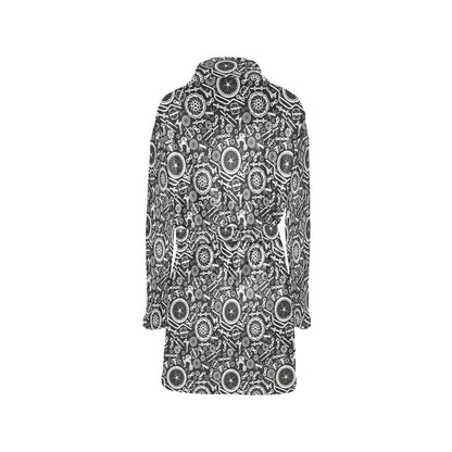 Bicycle Tools Pattern Print Design 02 Women's Fleece Robe