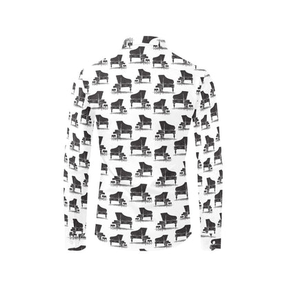 Piano Print Design LKS401 Men's Long Sleeve Dress Shirt
