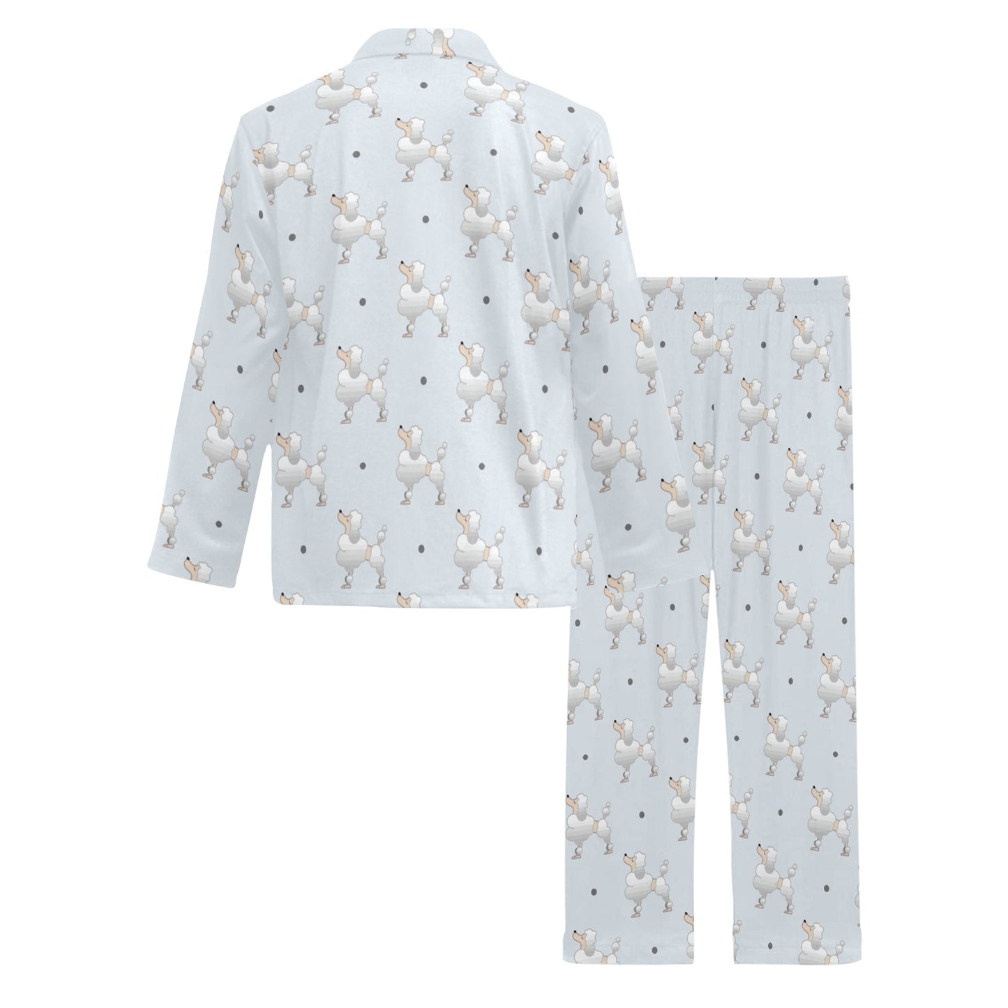 Poodle Pattern Print Design A05 Men's Long Pajama Set