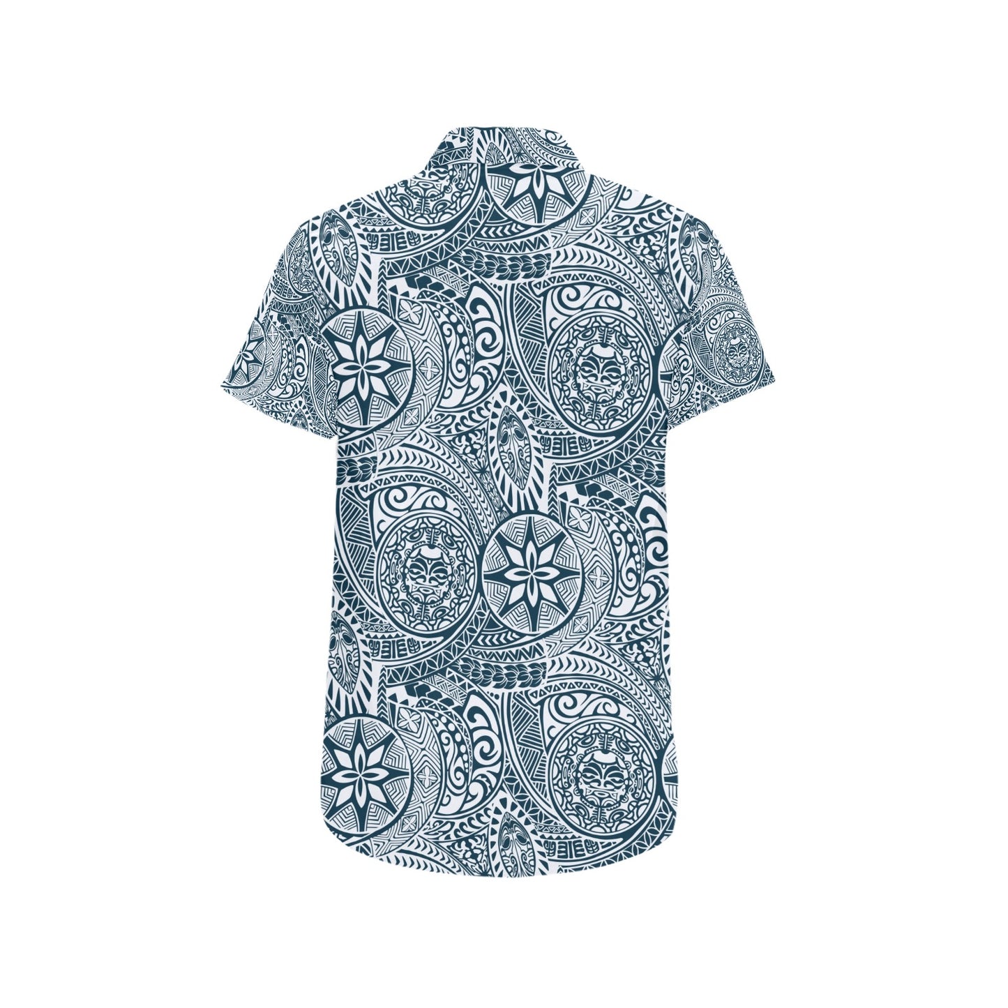 Samoan Pattern Print Design LKS306 Men Short Sleeve Button Up Shirt
