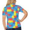 Autism Awareness Design Themed Print Women's Polo Shirt