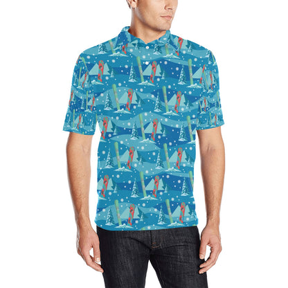 Snowboard Print Design LKS301 Men Polo Shirt