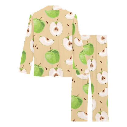 Apple Pattern Print Design AP07 Women's Long Pajama Set