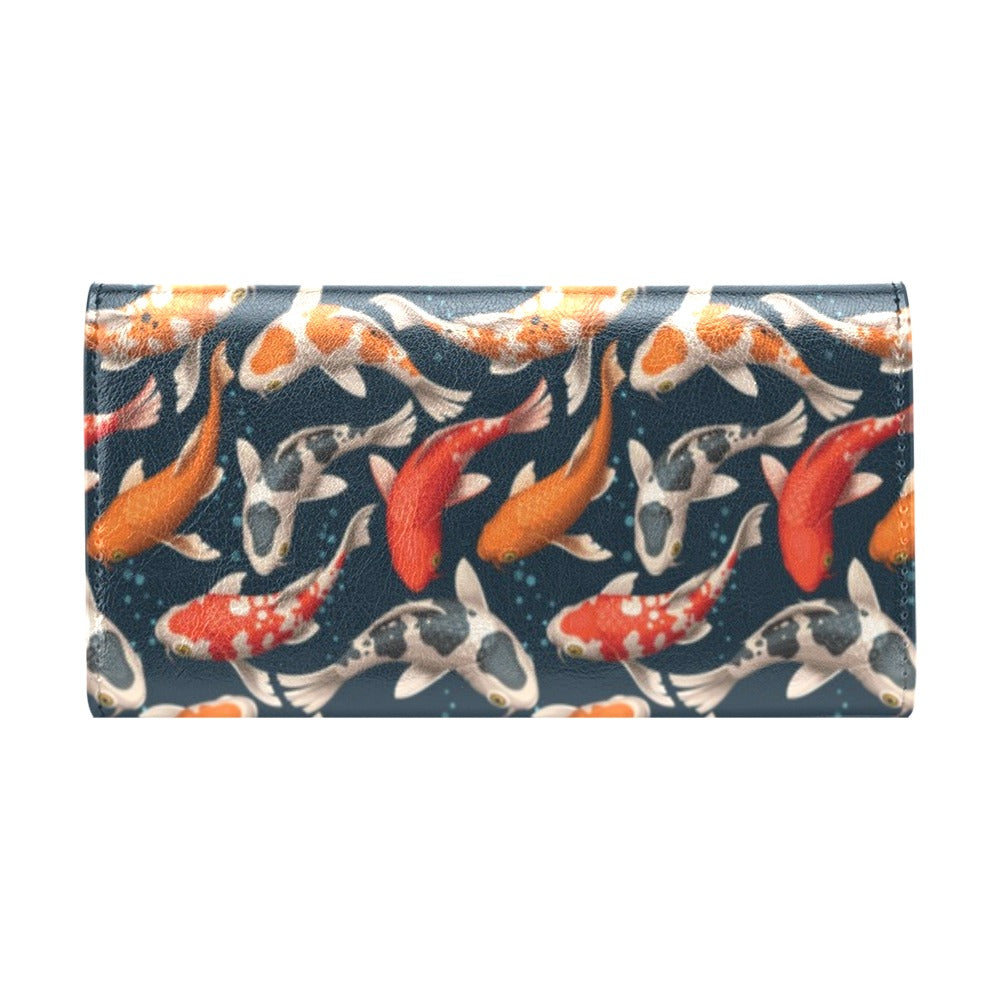 Koi Carp Cute Design Themed Print Women's Trifold Wallet