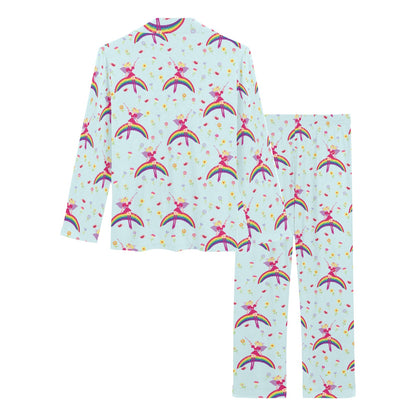 Fairy with Rainbow Print Pattern Women's Long Pajama Set