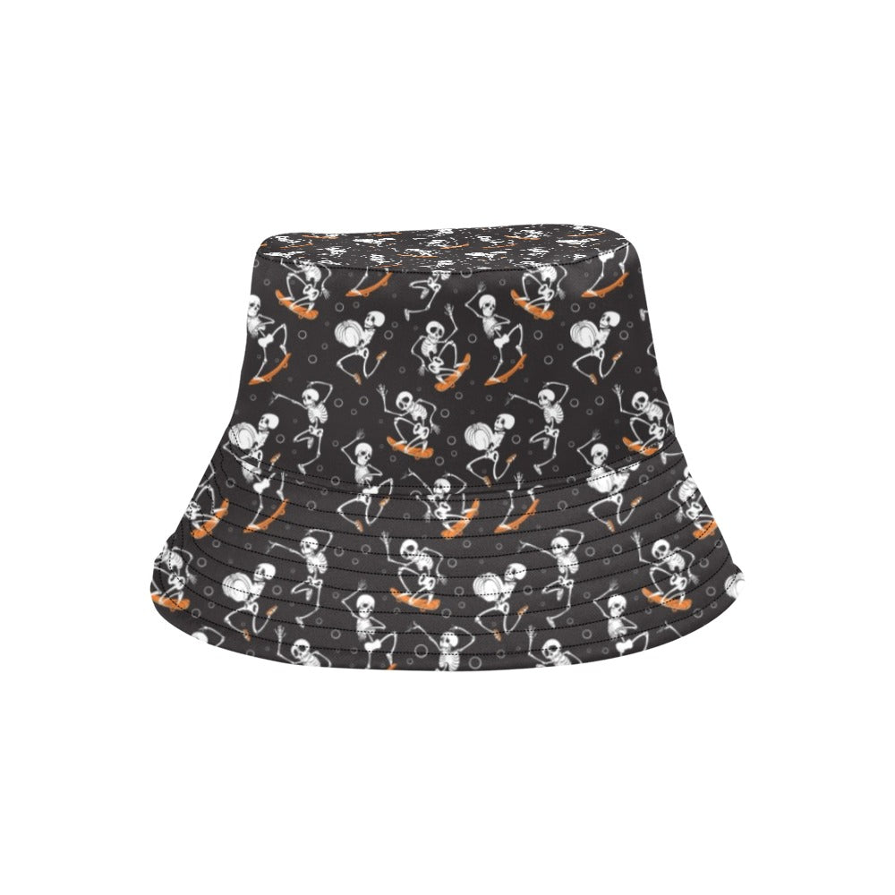 Skateboard With Skeleton Print Design LKS303 Unisex Bucket Hat