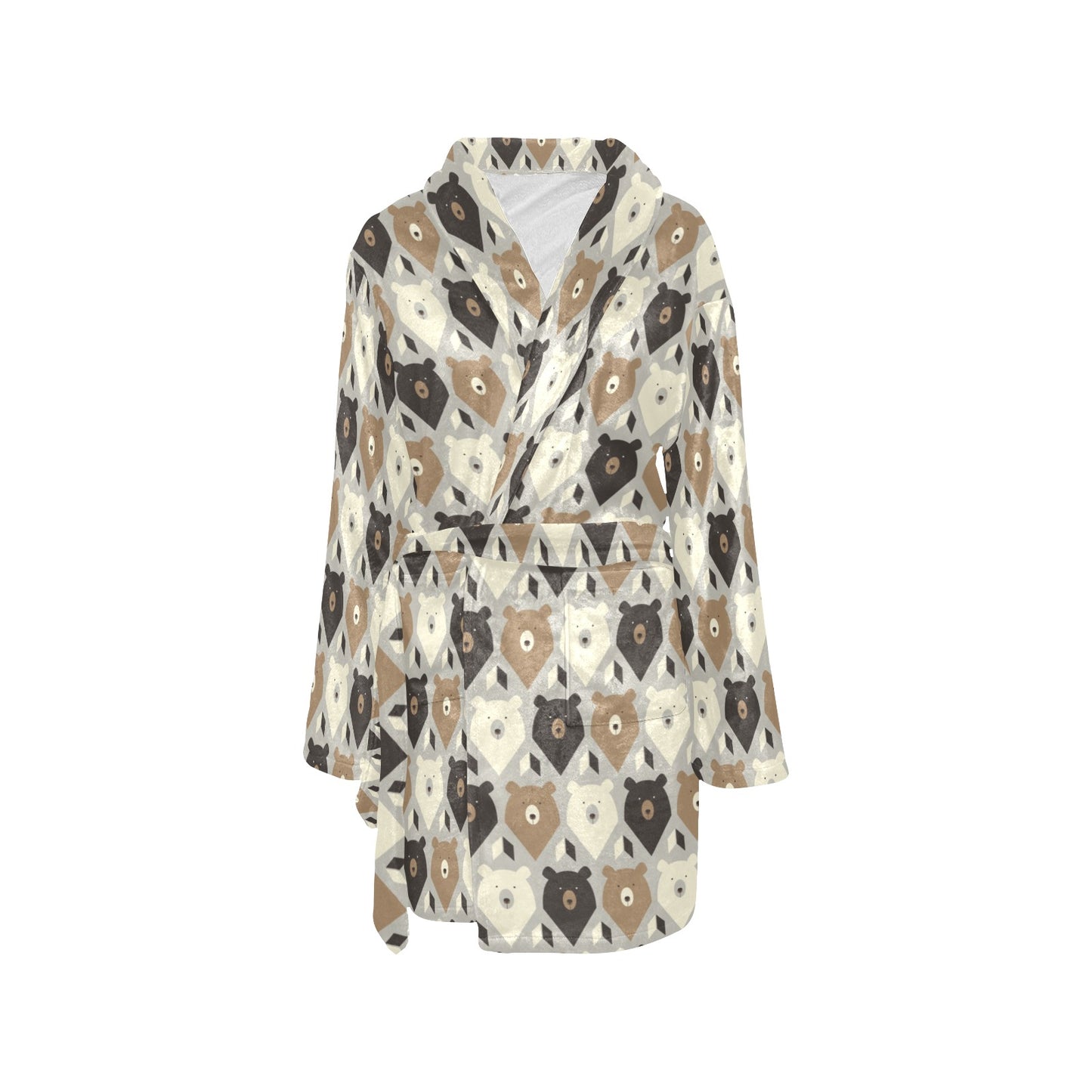 Bear Pattern Print Design 04 Women's Fleece Robe