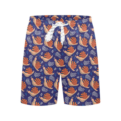 Snail Print Design LKS401 Men's Swim Trunks Beach Shorts