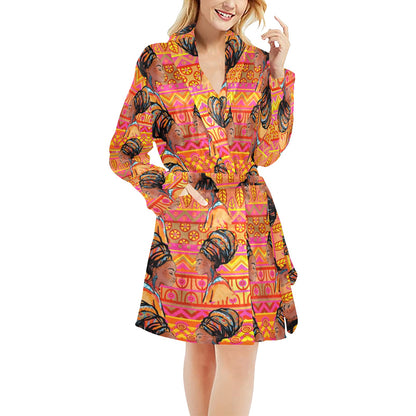 African Girl Aztec Women's Fleece Robe
