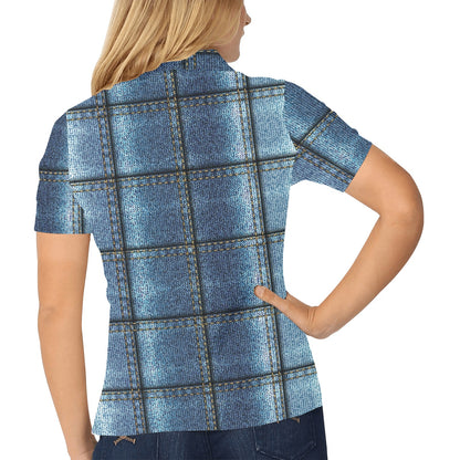 Jean Paisley Pattern Print Design 01 Women's Polo Shirt