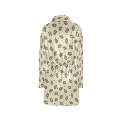 Coffee Pattern Print Design 02 Women's Fleece Robe
