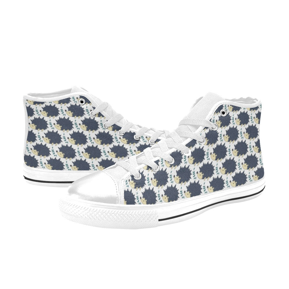 Hedgehog Print Design LKS401 Men's High Top Canvas Shoes