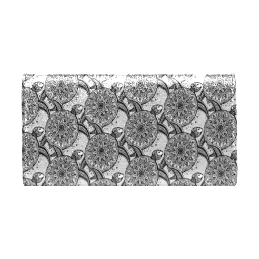 Tribal Turtle Polynesian Themed Print Women's Trifold Wallet
