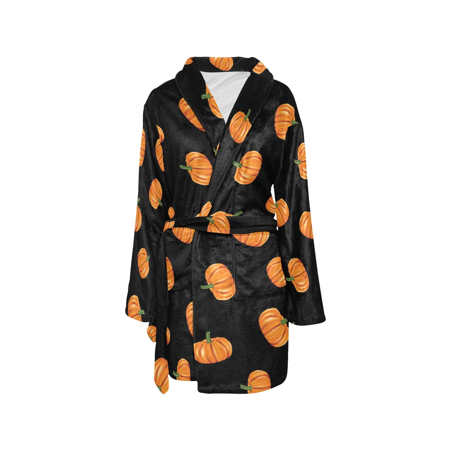 Pumpkin Pattern Print Design A05 Women's Fleece Robe