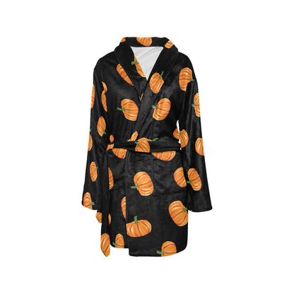 Pumpkin Pattern Print Design A05 Women's Fleece Robe