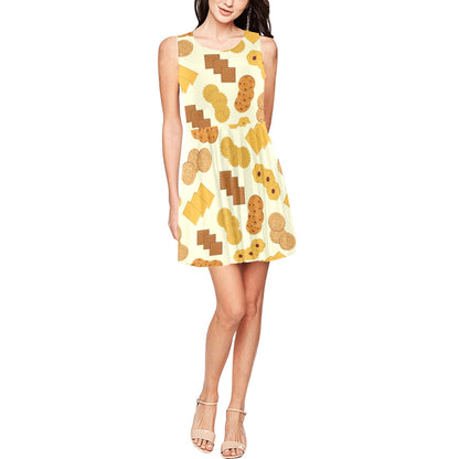 Cookie Pattern Print Design 06 Sleeveless Dress