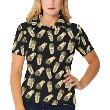 Burrito Print Design LKS303 Women's Polo Shirt