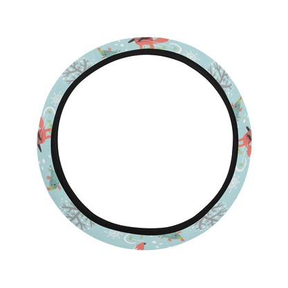 Ski Fox Cute Print Design LKS303 Steering Wheel Cover with Elastic Edge
