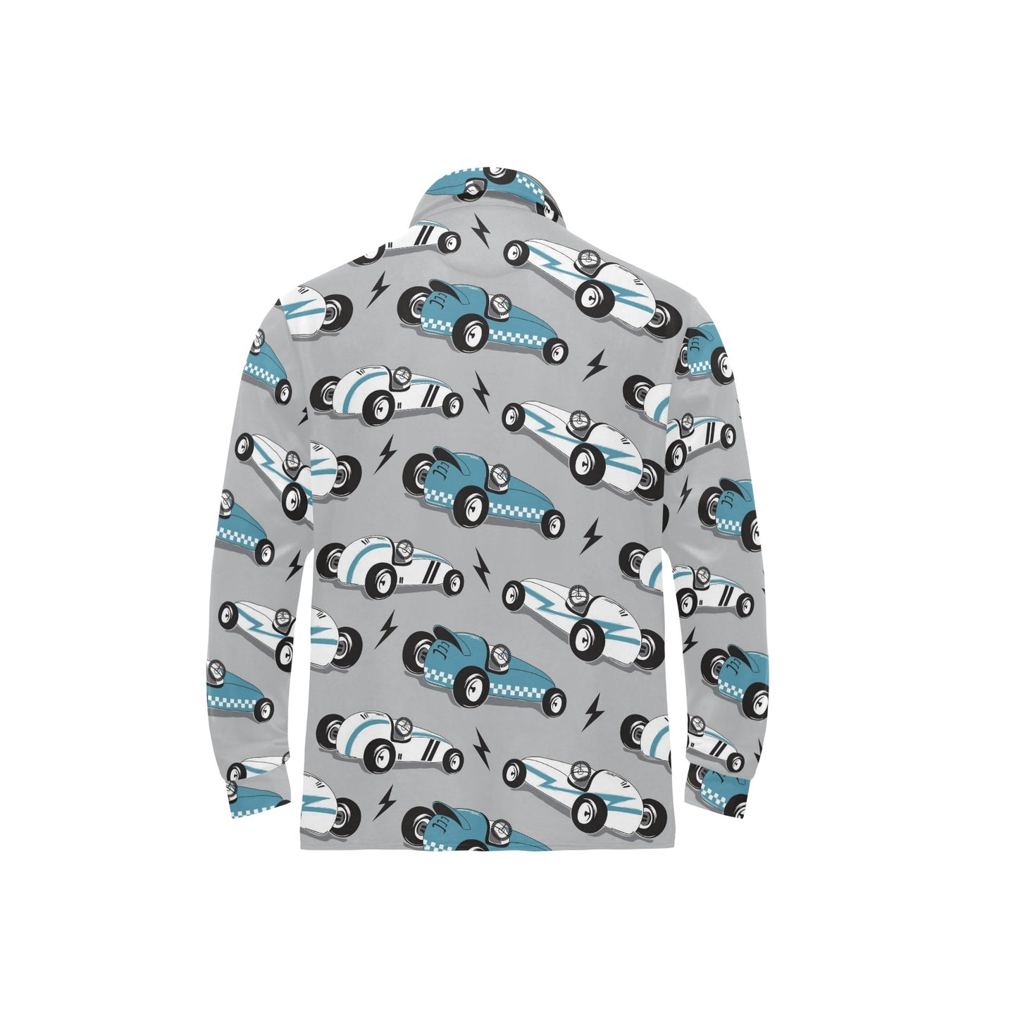 Racing Vintage Pattern Print Design A02 Long Sleeve Polo Shirt For Men's