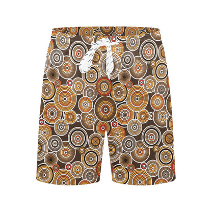 Aboriginal Print Design LKS402 Men's Swim Trunks Beach Shorts