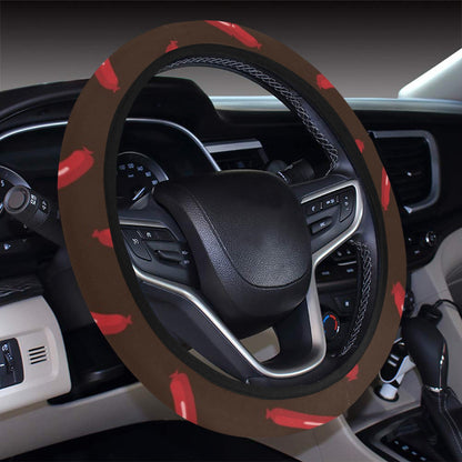 Sausage Print Design LKS302 Steering Wheel Cover with Elastic Edge