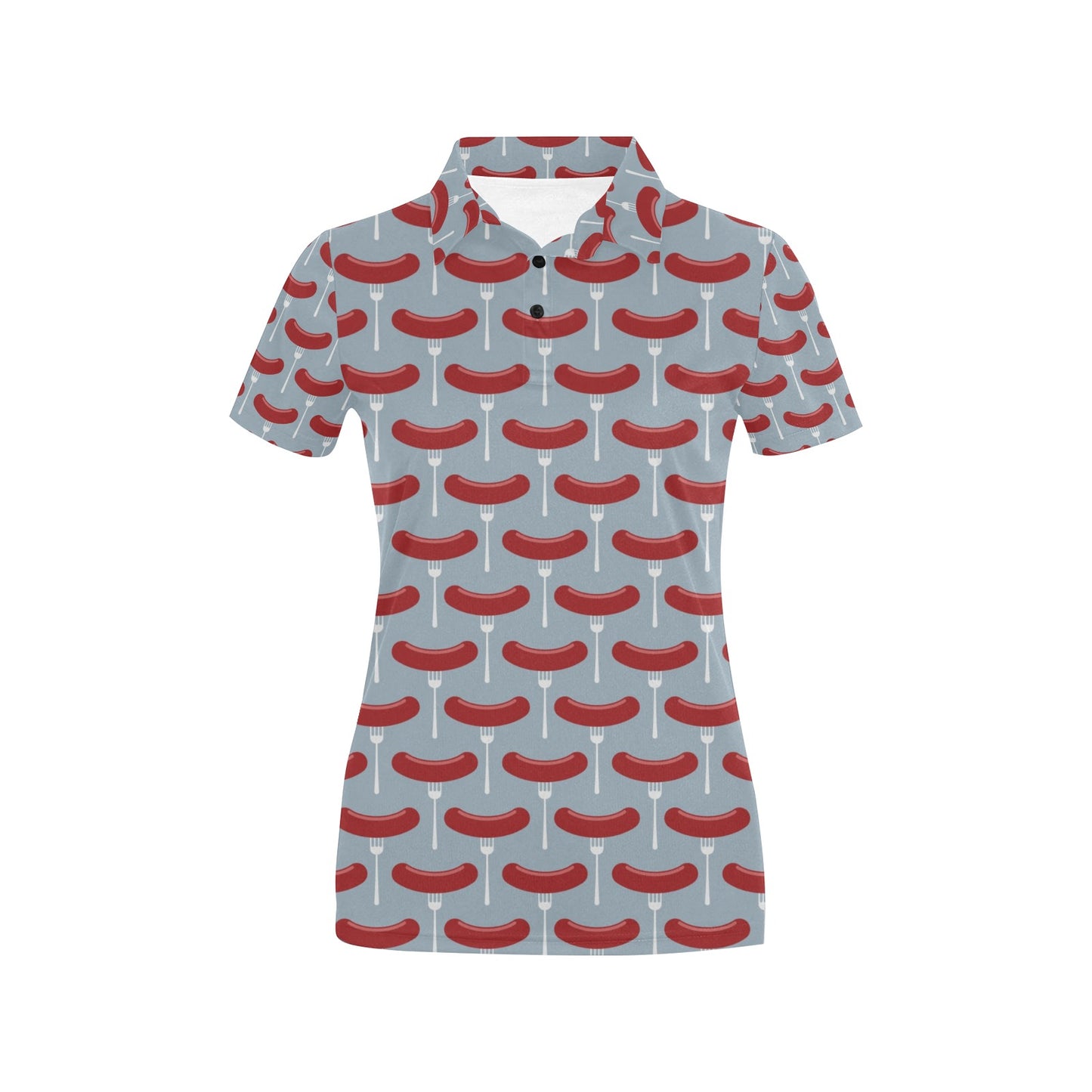Sausage Print Design LKS301 Women's Polo Shirt