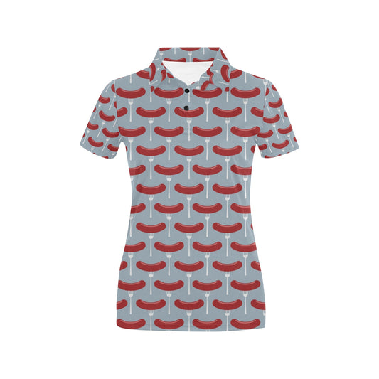 Sausage Print Design LKS301 Women's Polo Shirt