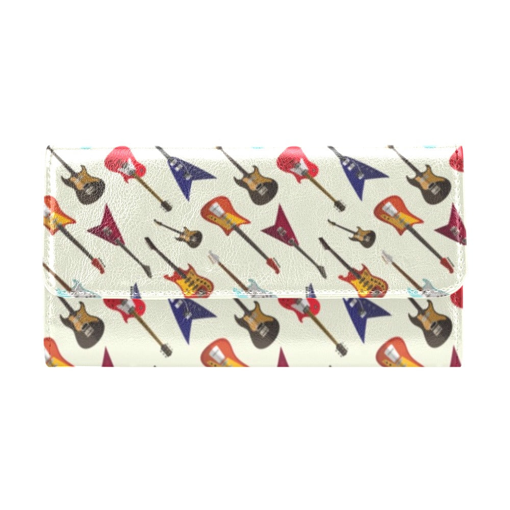 Electric Guitar Print Design LKS404 Women's Trifold Wallet