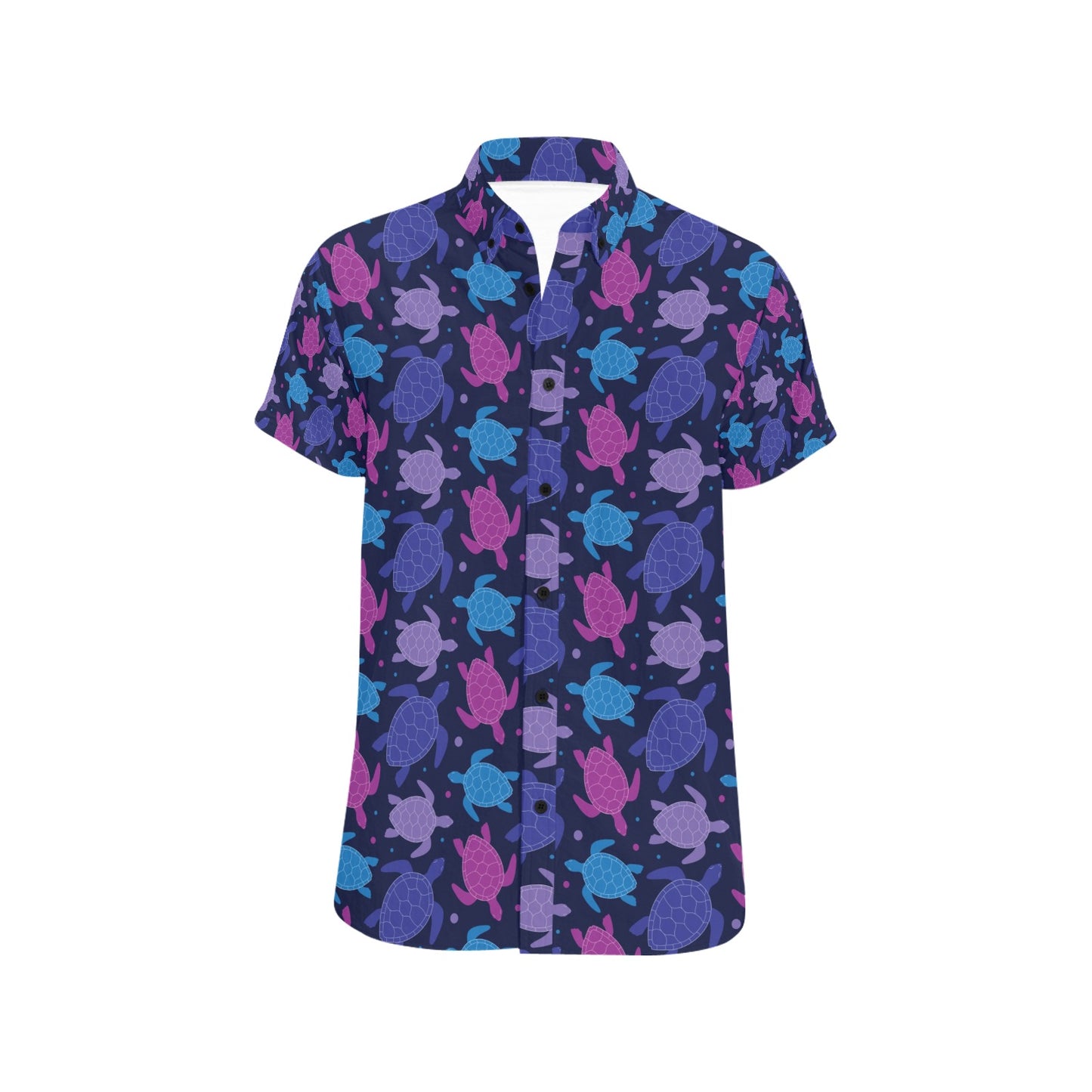 Sea Turtle Print Design LKS309 Men Short Sleeve Button Up Shirt