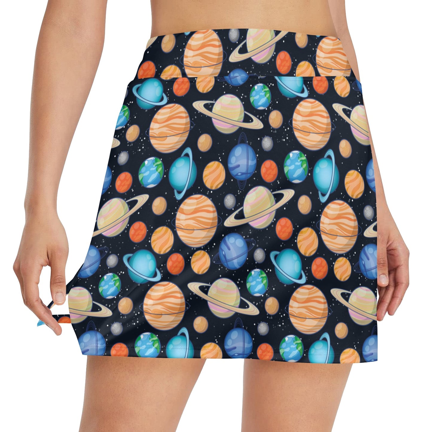 Planet Colorful Print Design LKS301 17" Golf & Pickleball Skort with Pockets