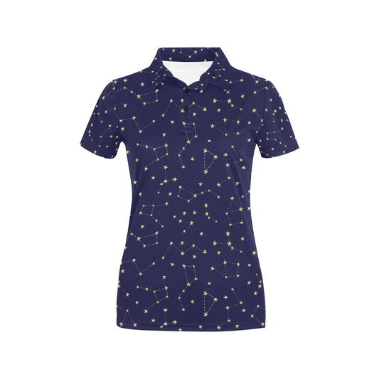 Constellation Pattern Print Design 02 Women's Polo Shirt