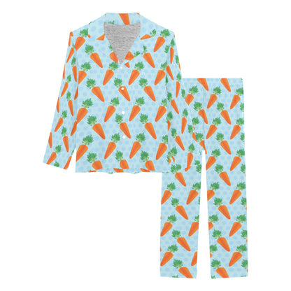 Carrot Pattern Print Design 01 Women's Long Pajama Set