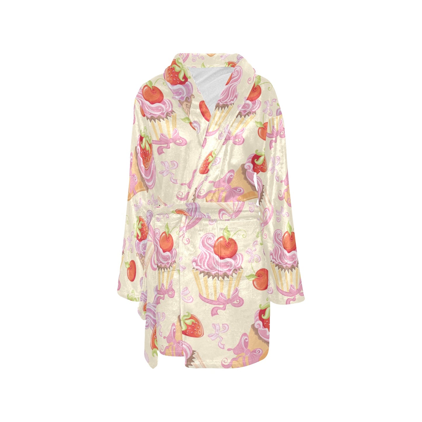 Strawberry Pink CupCake Women's Fleece Robe