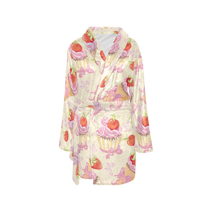 Strawberry Pink CupCake Women's Fleece Robe