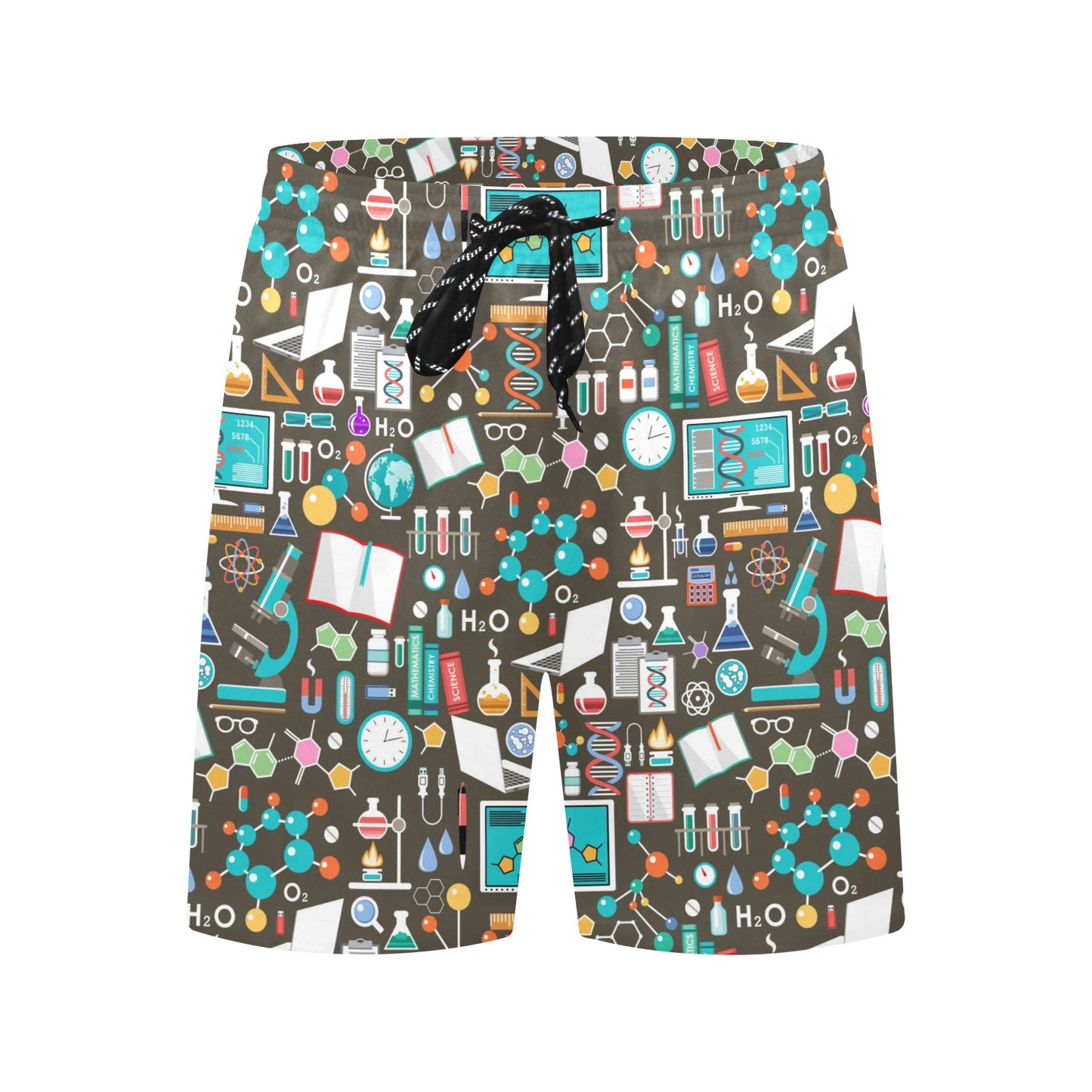Science Print Design LKS303 Men's Swim Trunks Beach Shorts