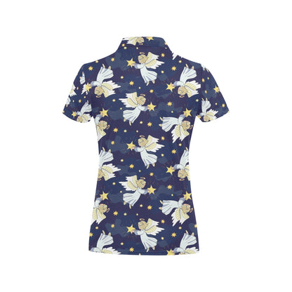 Angel Pattern Print Design 06 Women's Polo Shirt