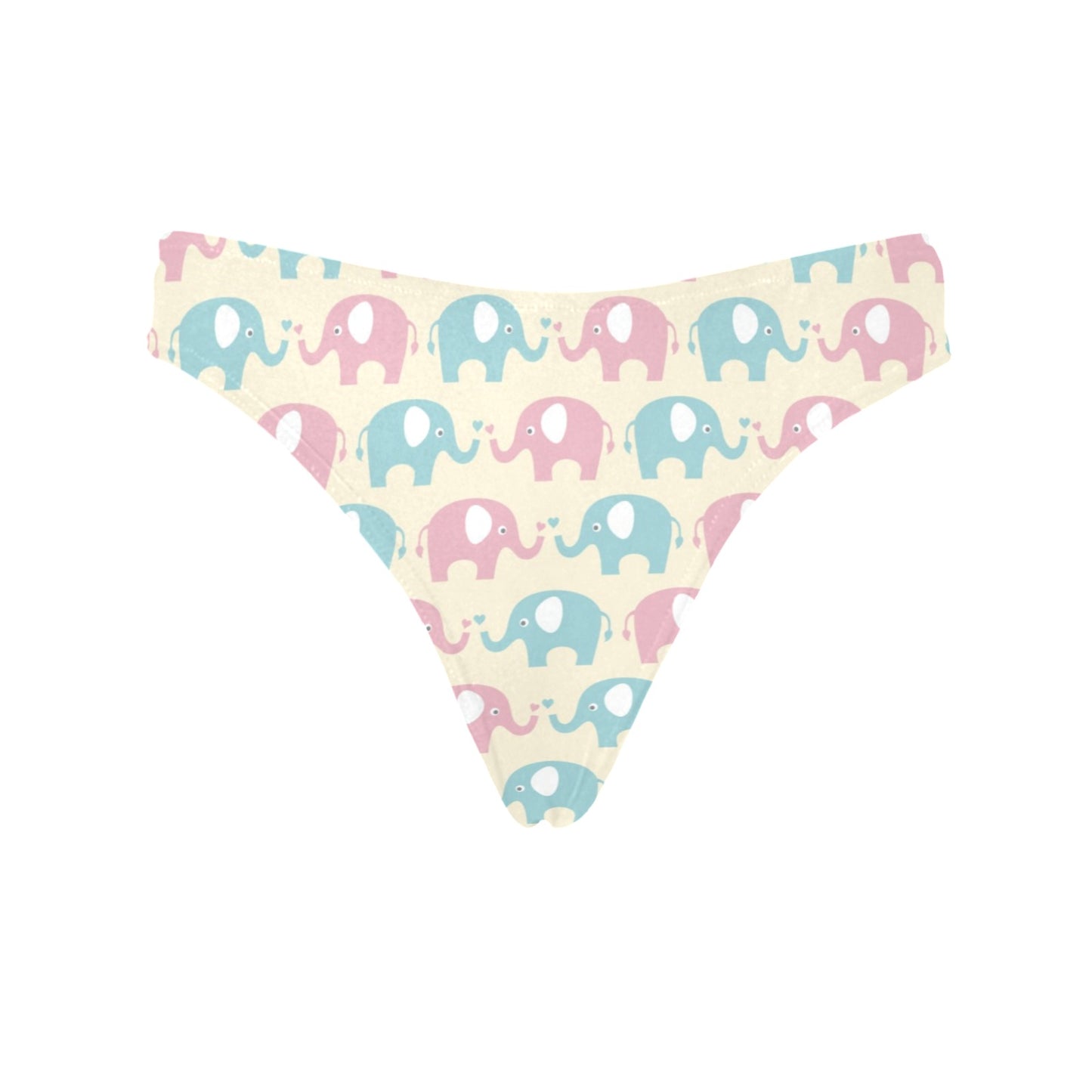 Elephant Baby Pastel Print Pattern Women's Thongs