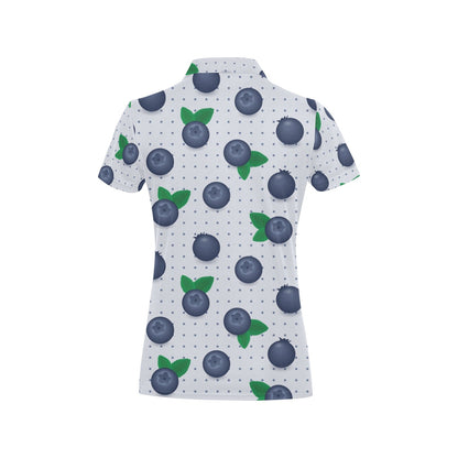 Blueberry Pattern Print Design BB02 Women's Polo Shirt