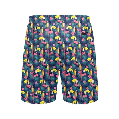 Toucan Parrot Design Men's Swim Trunks Beach Shorts