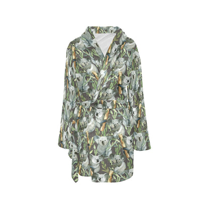 Koala Pattern Design Print Women's Fleece Robe