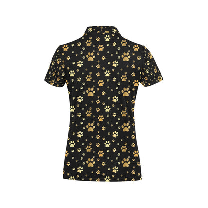 Paw Gold Print Women's Polo Shirt