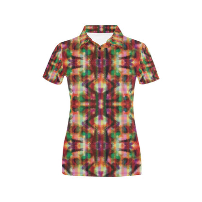 Tie Dye Print Design LKS301 Women's Polo Shirt