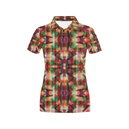Tie Dye Print Design LKS301 Women's Polo Shirt