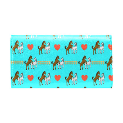Horse Couple Love Print Design LKS309 Women's Trifold Wallet