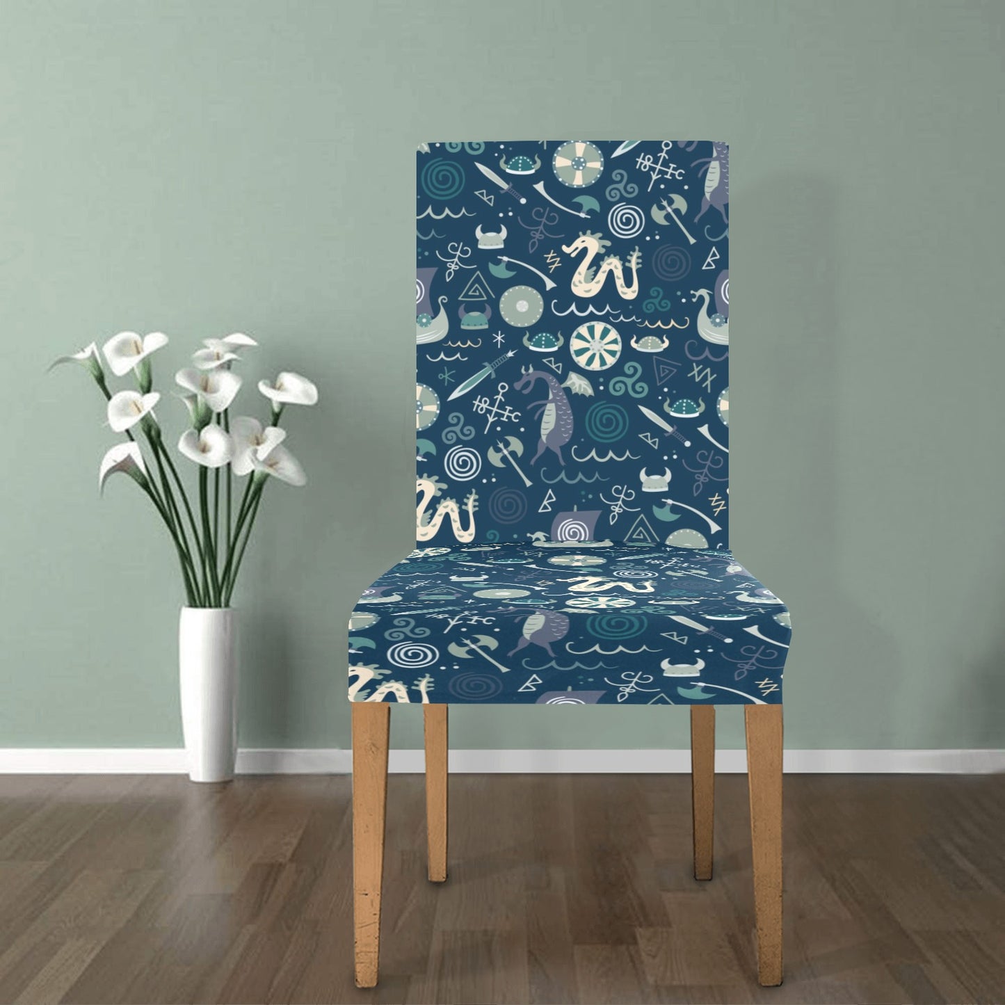Vikings Print Design LKS305 Dining Chair Slipcover