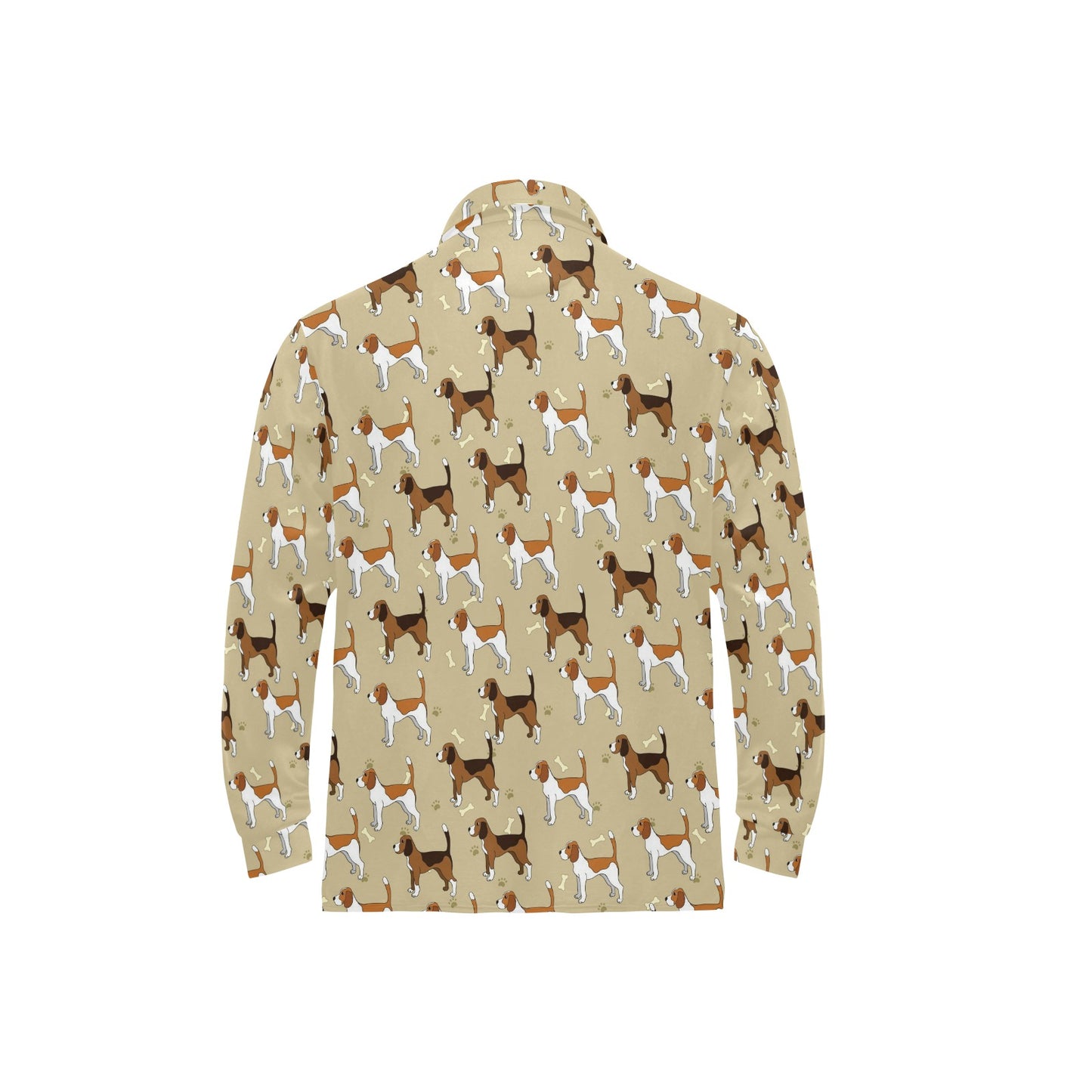 Beagle Pattern Print Design 01 Long Sleeve Polo Shirt For Men's